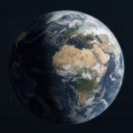 Earth viewed from space illustrating a scenario in which the planet has stopped rotating.